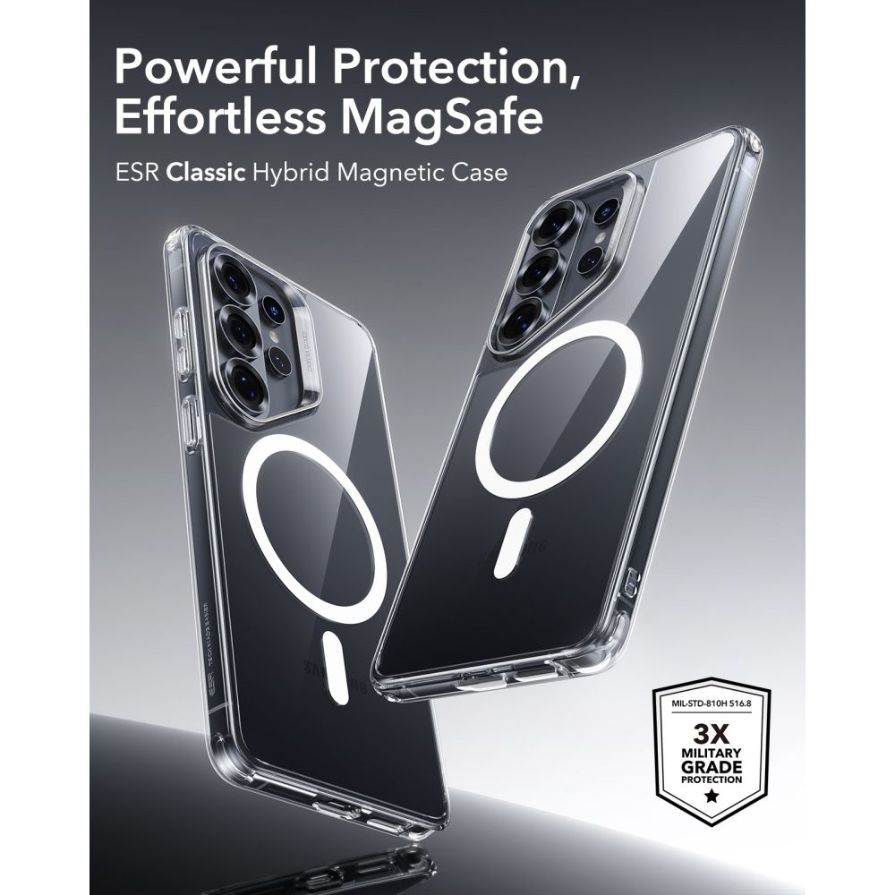 ESR Classic Hybrid MagSafe Case til Samsung Galaxy S26 Ultra - Gennemsigtig