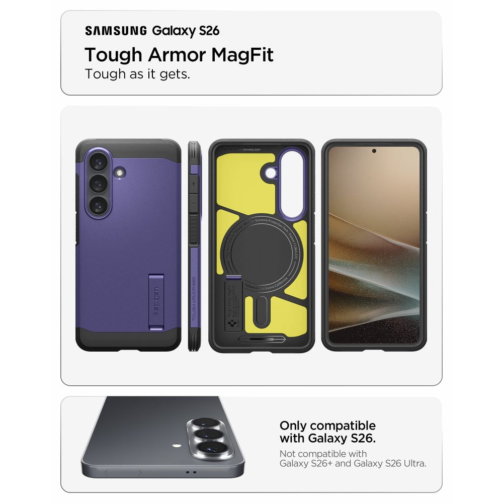 Spigen Tough Armor Mag MagSafe Case til Samsung Galaxy S26 - lilla