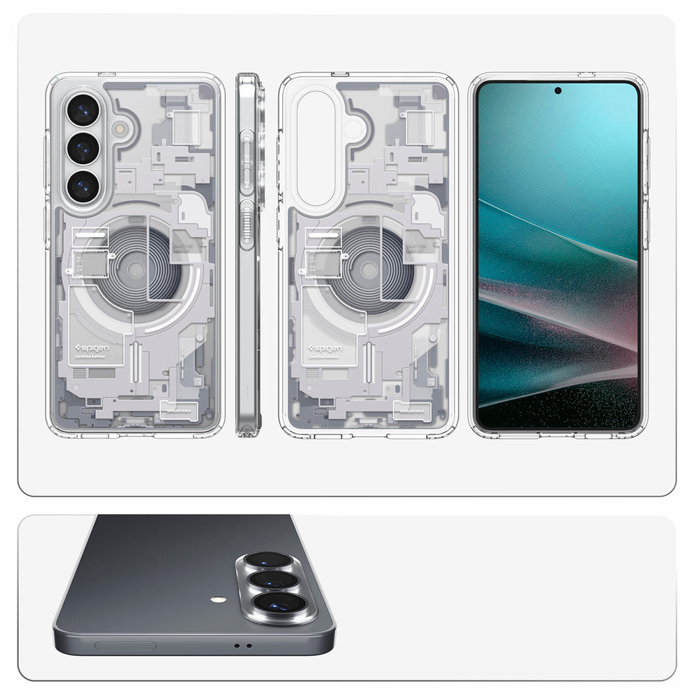 Spigen Ultra Hybrid Mag MagSafe Case til Samsung Galaxy S26 Zero One - Klar og hvid