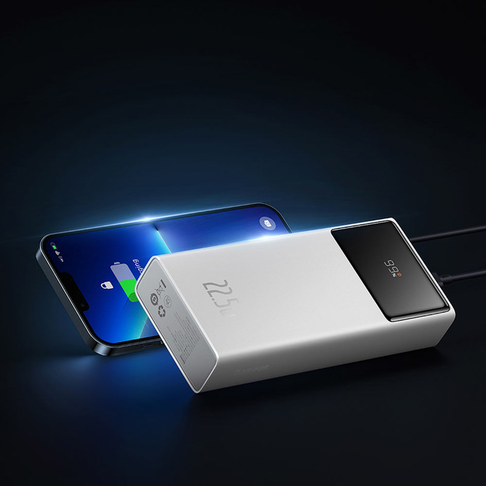 Baseus Star-Lord 20000mAh 22.5W Powerbank with Digital Display and USB-C 3A Cable 30cm - White