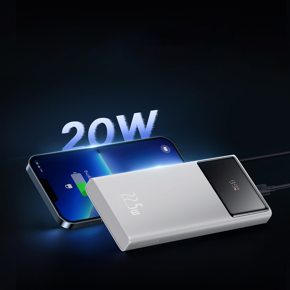 Baseus Star-Lord 10000mAh 22.5W Powerbank with Digital Display and USB-C 3A Cable 30cm - White