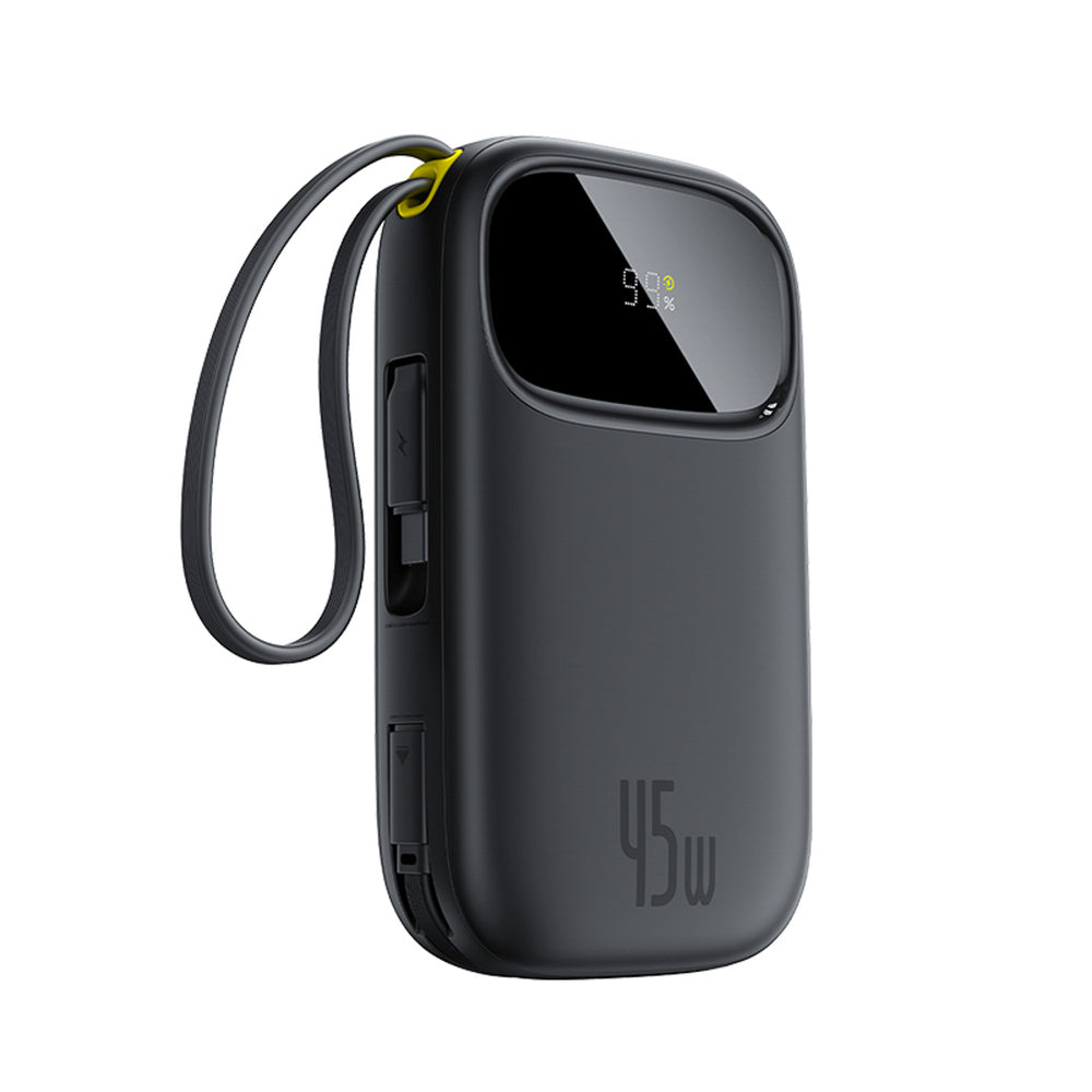 Baseus EnerFill FC31 QPow3 20000mAh 45W Power Bank with Digital Display with 2 Built-in USB-C Cables - Black