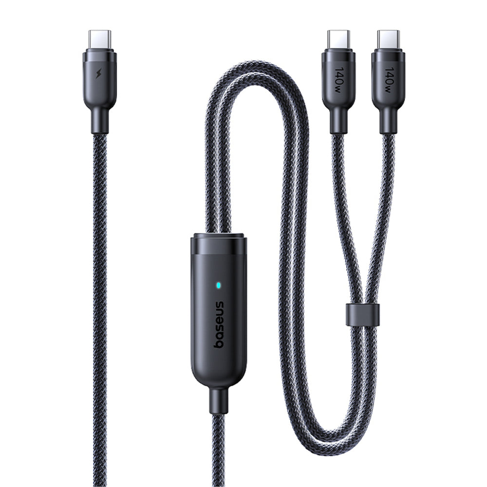 Baseus Flash 4 140W 2in1 USB-C to USB-C + USB-C Cable 1.5 m - Black