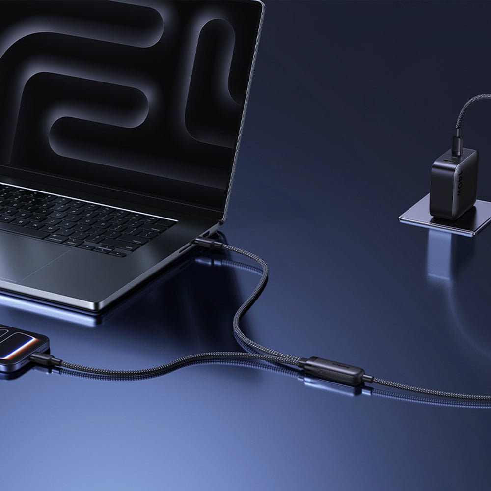 Baseus Flash 4 140W 2in1 USB-C to USB-C + USB-C Cable 1.5 m - Black
