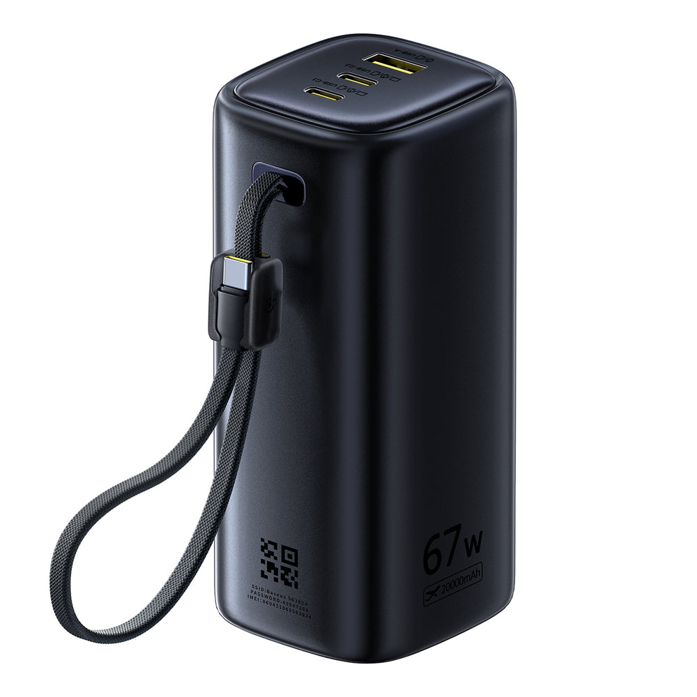 Baseus EnerGeek GX11 MiFi 20000mAh 67W Power Bank with Wi-Fi Function - Black