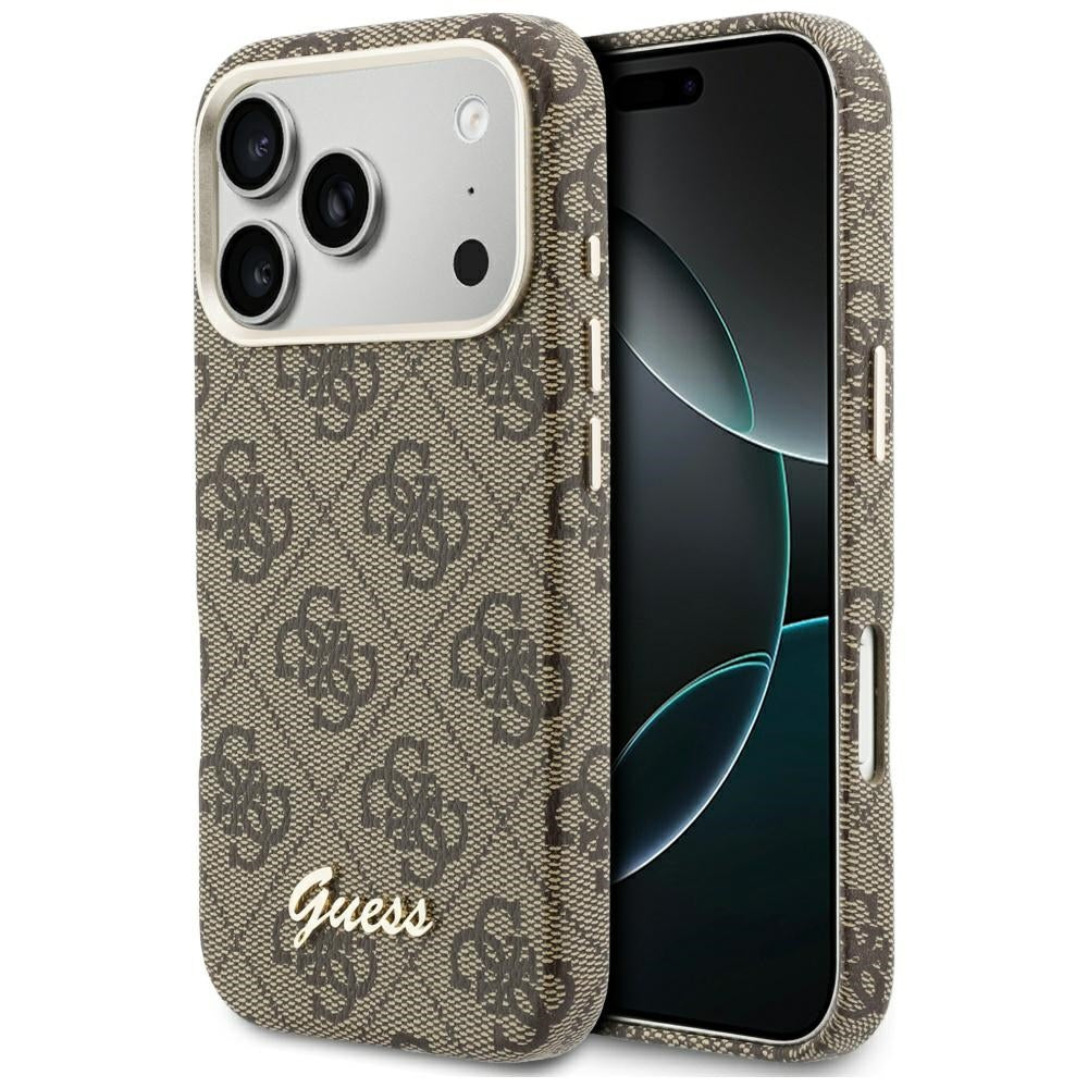 Guess 4G Script MagSafe Case til iPhone 17 Pro - Brunt