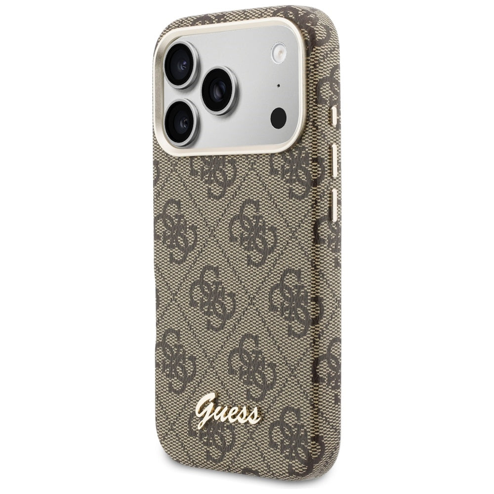 Guess 4G Script MagSafe Case til iPhone 17 Pro - Brunt
