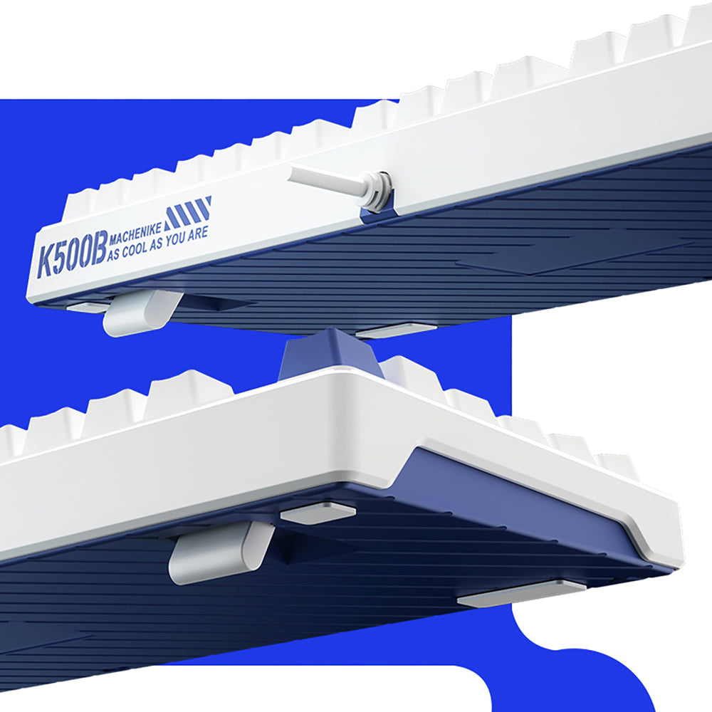 Machenike K500B-B87 Wired Mechanical Gaming Keyboard med baggrundsbelysning, rød switch - hvid