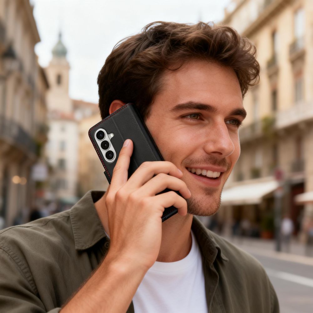 Tech-Protect Wallet Case til Samsung Galaxy S26 - sort og rød