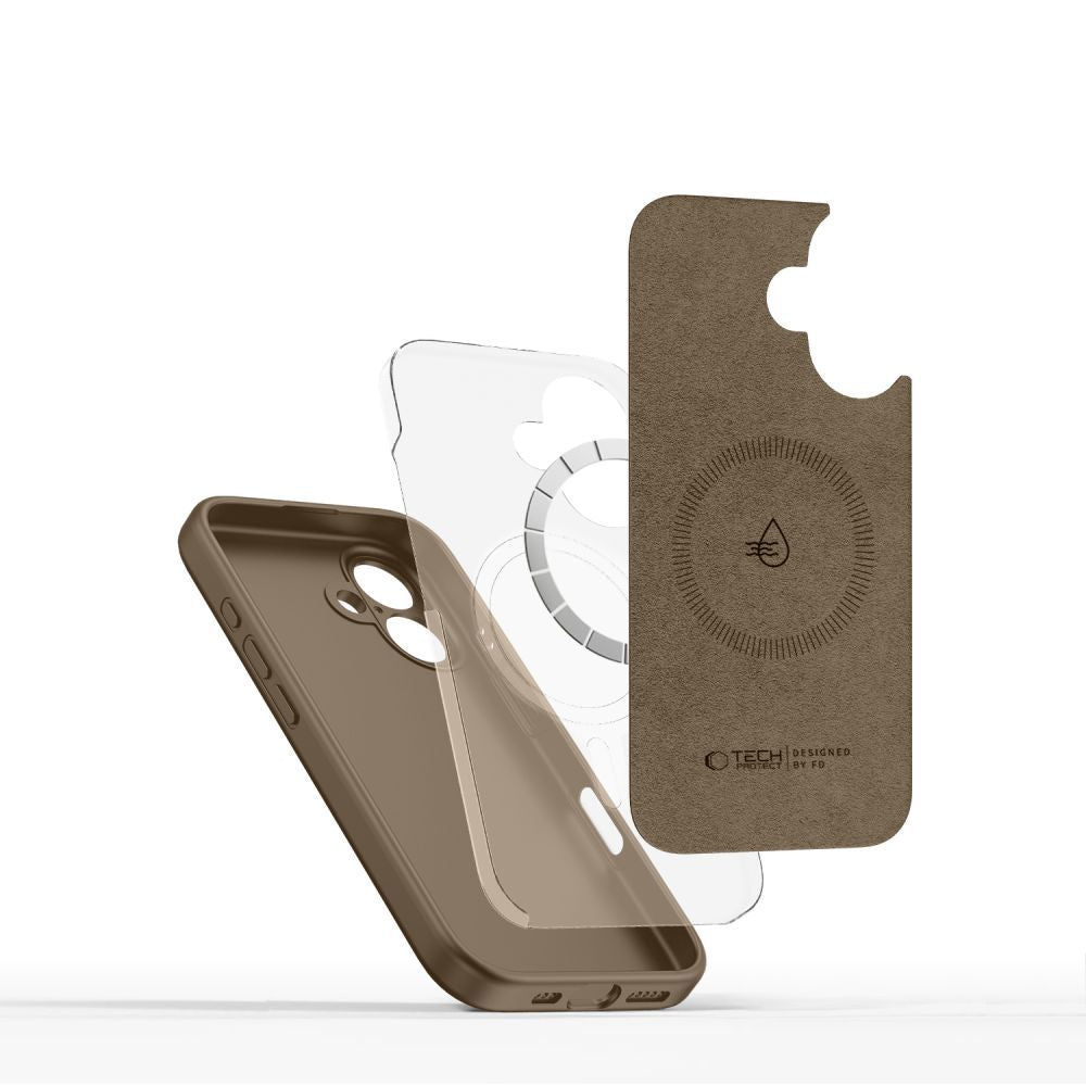 Tech-Protect Silicone MagSafe Case til iPhone 16E / 17E - Brunt