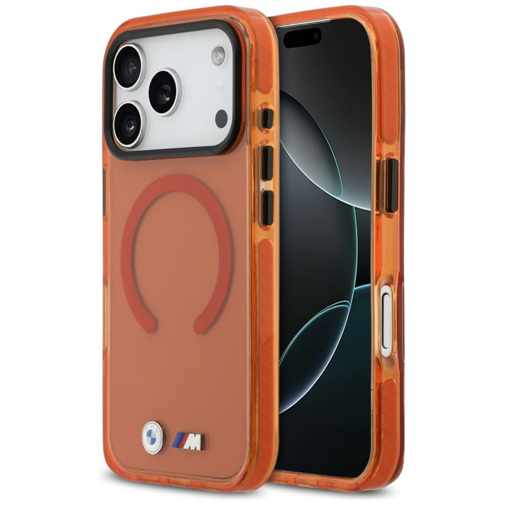 BMW M IML Shockproof Metal Logos MagSafe Case til iPhone 17 Pro - Pro Orange