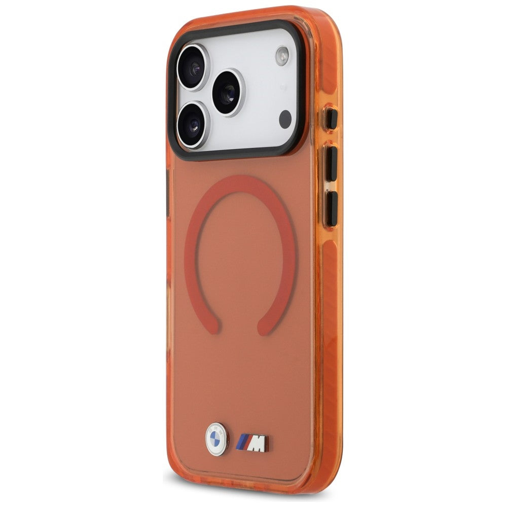 BMW M IML Shockproof Metal Logos MagSafe Case til iPhone 17 Pro - Pro Orange