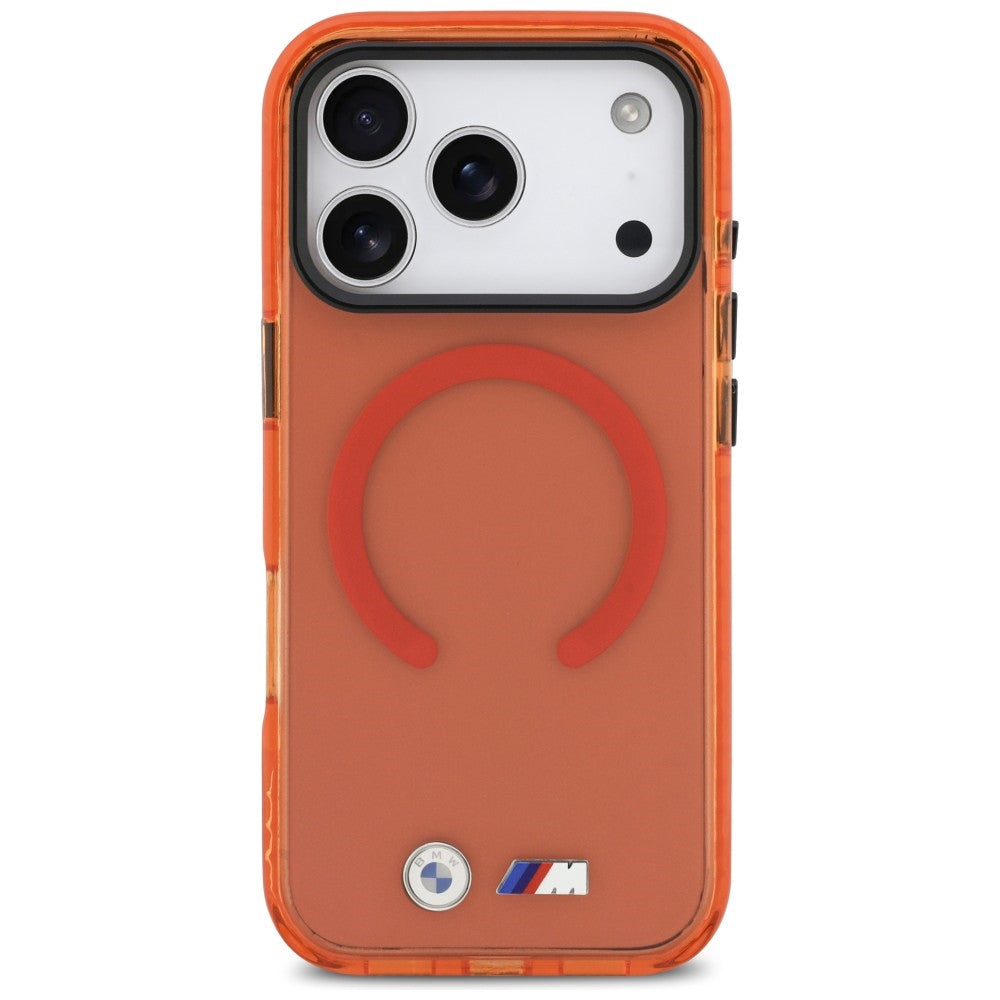 BMW M IML Shockproof Metal Logos MagSafe Case til iPhone 17 Pro - Pro Orange