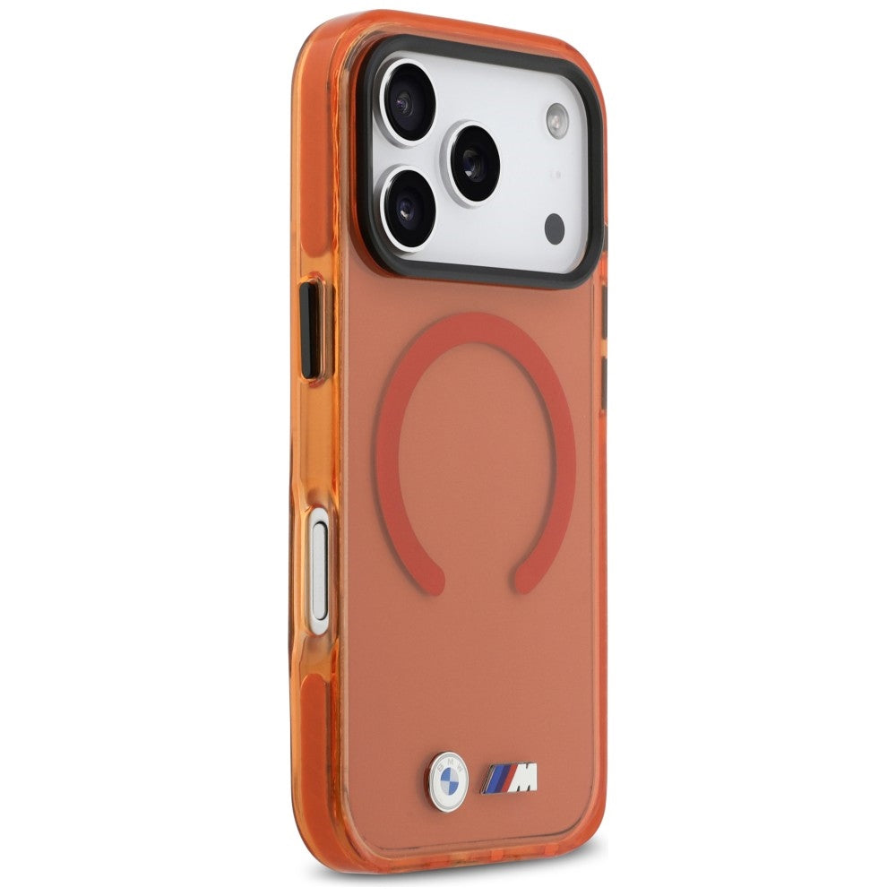 BMW M IML Shockproof Metal Logos MagSafe Case til iPhone 17 Pro - Pro Orange