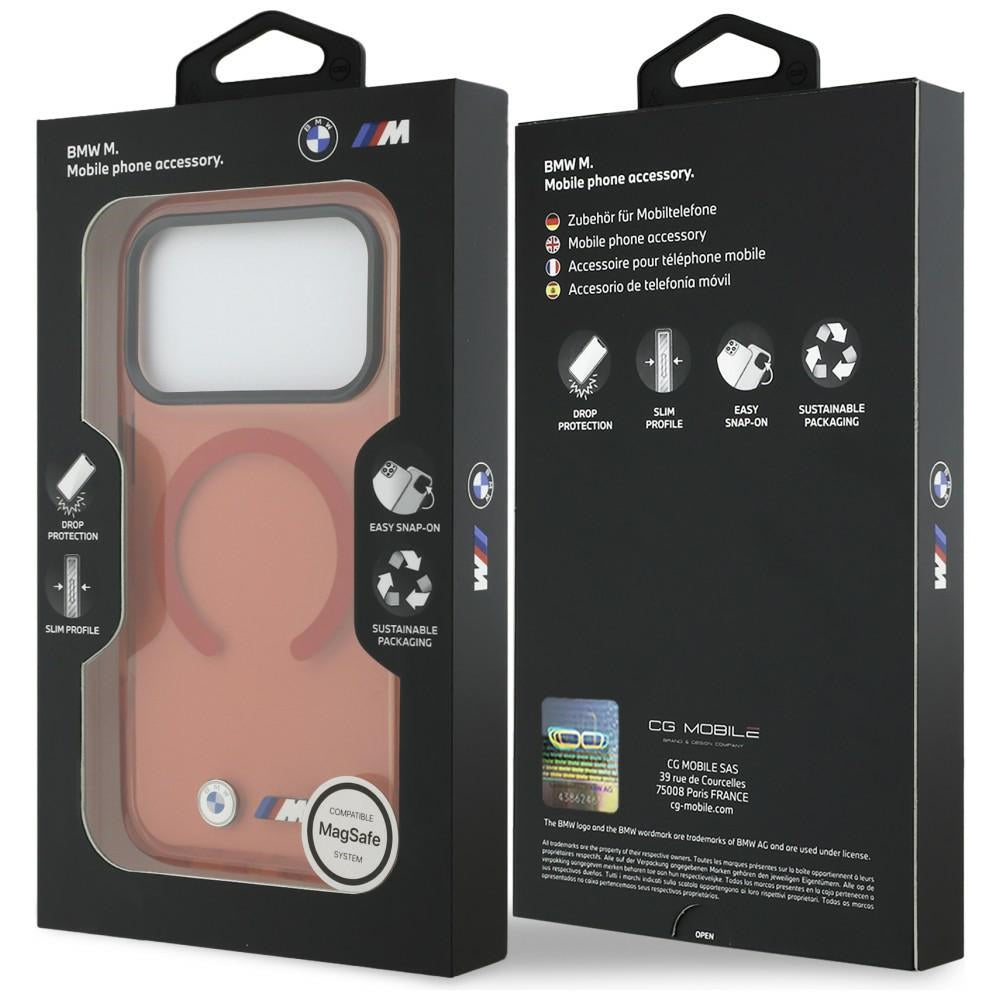 BMW M IML Shockproof Metal Logos MagSafe Case til iPhone 17 Pro - Pro Orange