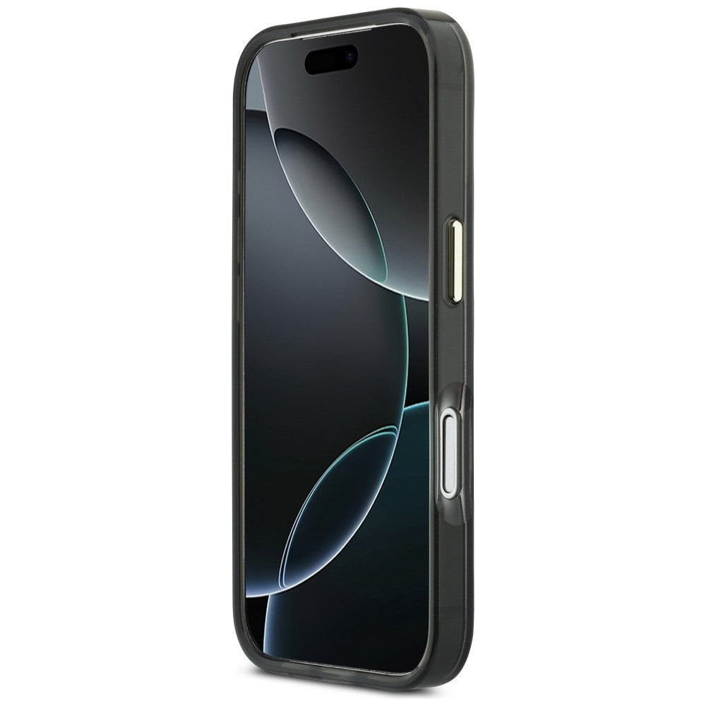 Guess IML 4G Script Metallæske til iPhone 17 Pro - sort