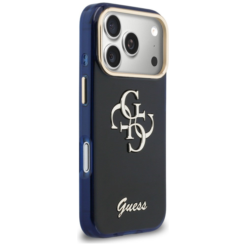 Guess IML 4G Script Metallæske til iPhone 17 Pro Max - blå