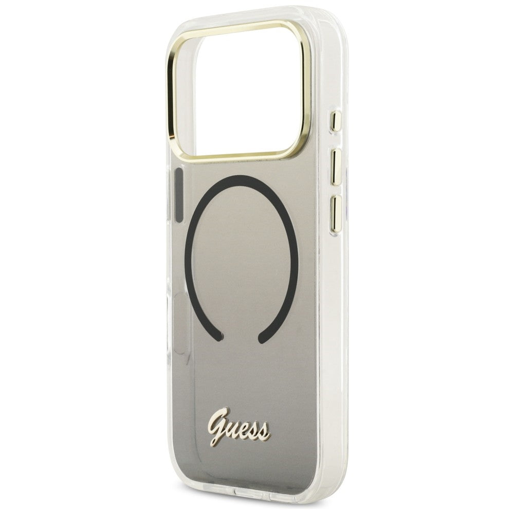 Guess IML Gradient Script Metal MagSafe Case til iPhone 17 Pro Max - sort