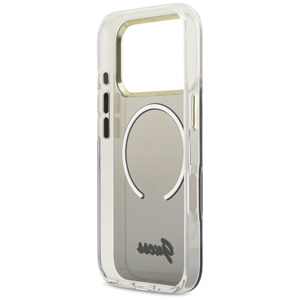 Guess IML Gradient Script Metal MagSafe Case til iPhone 17 Pro Max - sort