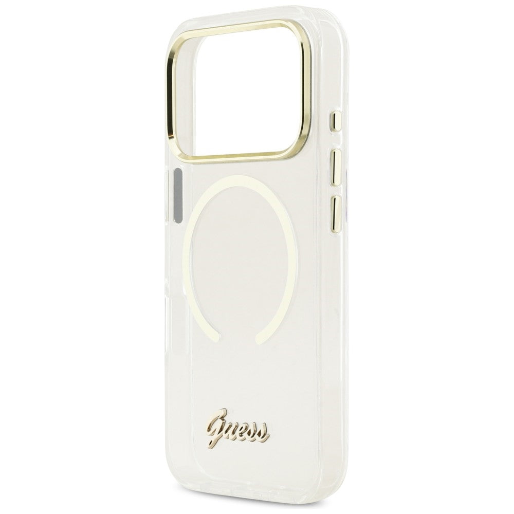 Guess IML Script Metal MagSafe Case til iPhone 17 Pro Max - klar