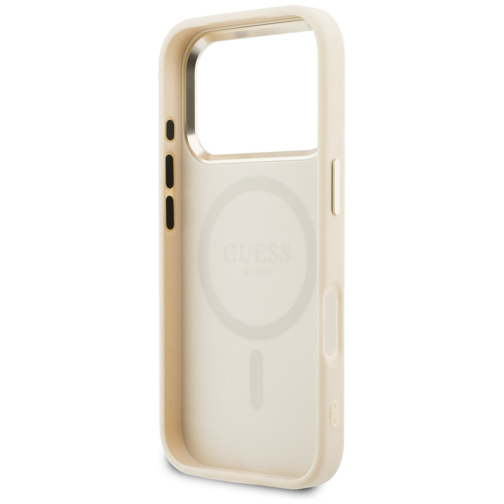 Guess Perforeret 4G MagSafe Case til iPhone 17 Pro Max - Beige