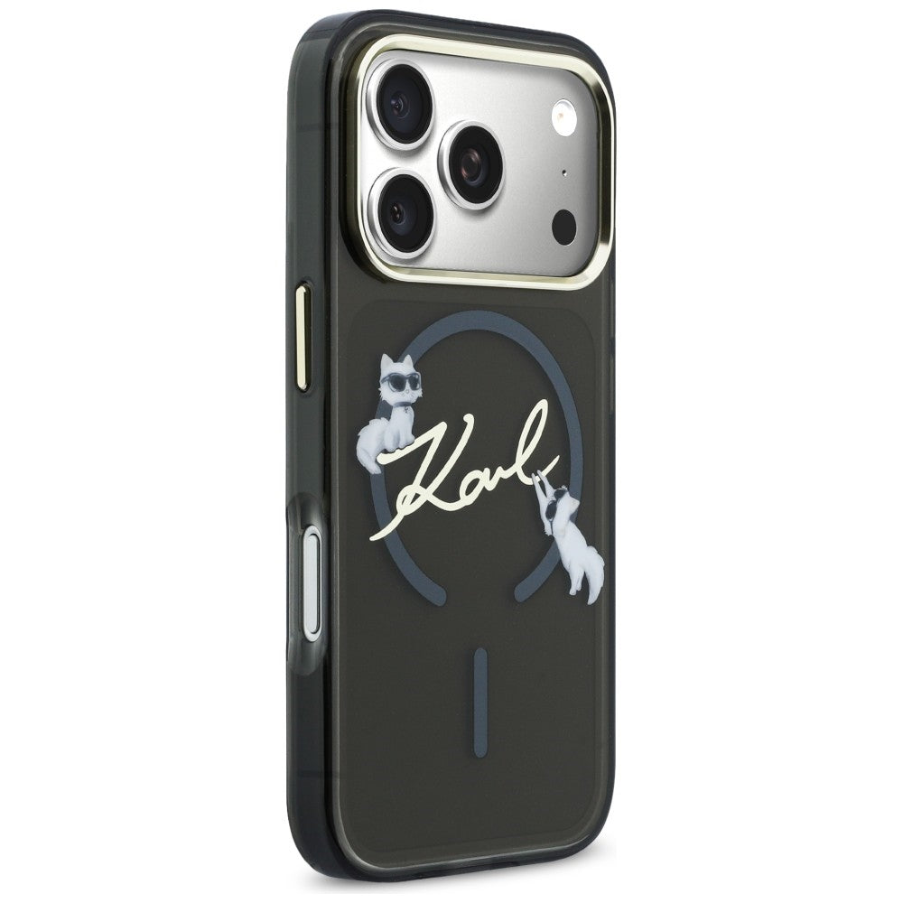 Karl Lagerfeld IML Choupettes Karl Script Logo MagSafe Case til iPhone 17 Pro - sort