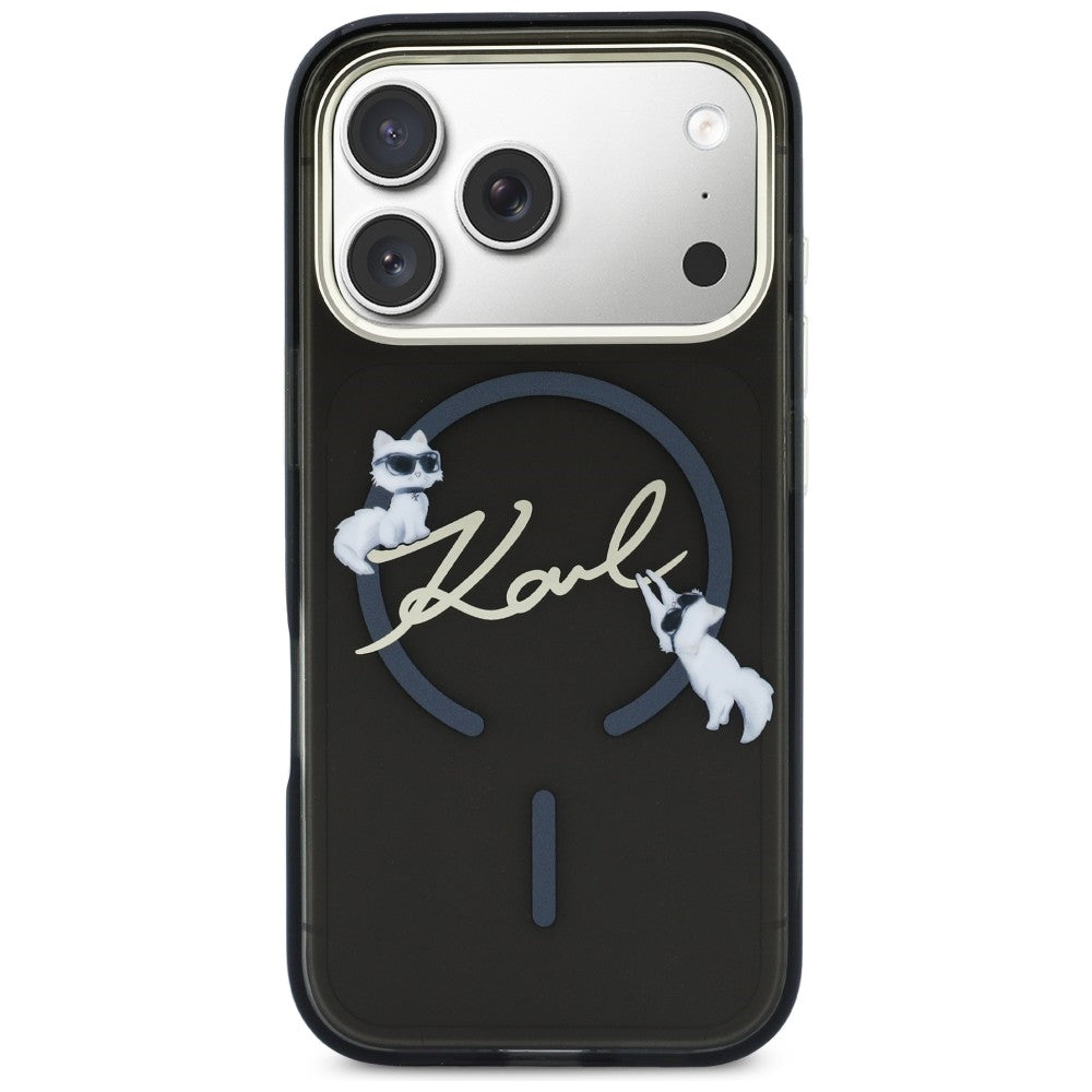 Karl Lagerfeld IML Choupettes Karl Script Logo MagSafe Case til iPhone 17 Pro Max - sort