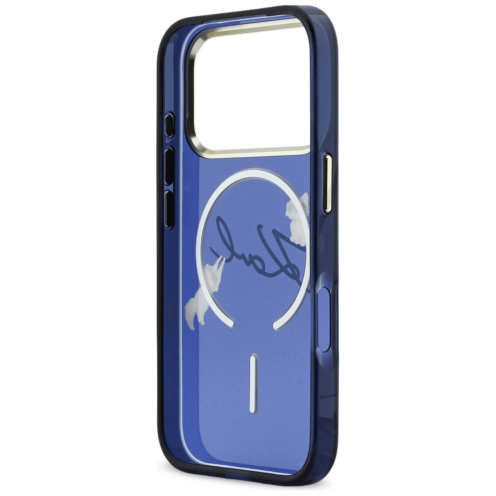 Karl Lagerfeld IML Choupettes Karl Script Logo MagSafe Case til iPhone 17 Pro - Blå