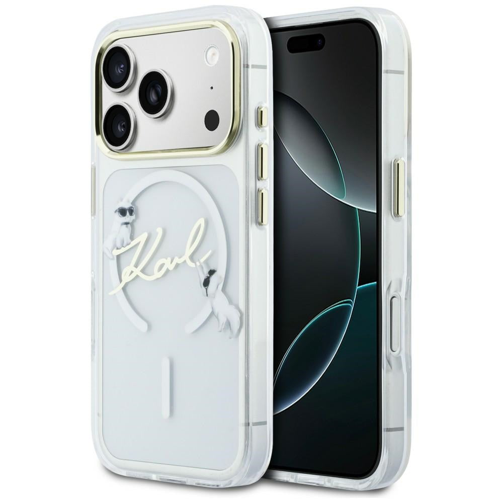 Karl Lagerfeld IML Choupettes Karl Script Logo MagSafe Case til iPhone 17 Pro - Klar