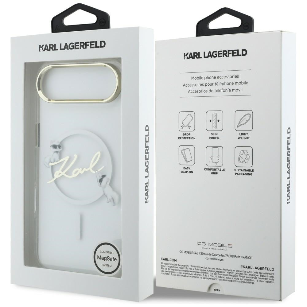 Karl Lagerfeld IML Choupettes Karl Script Logo MagSafe iPhone Air Case - klar