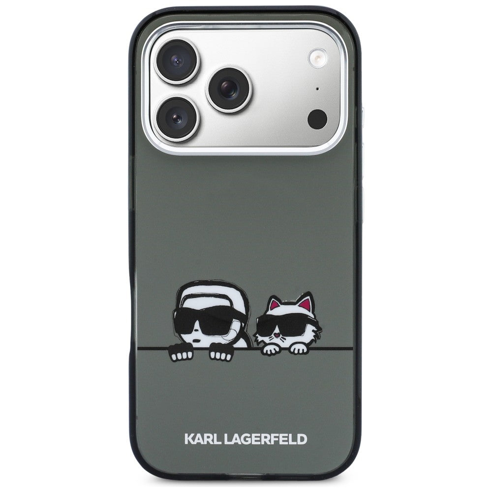 Karl Lagerfeld IML Karl & Choupette Peekaboo Logo MagSafe Case til iPhone 17 Pro - sort