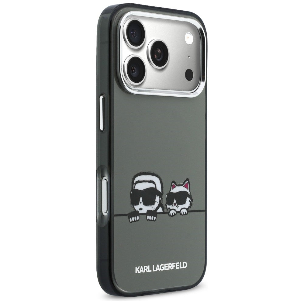 Karl Lagerfeld IML Karl & Choupette Peekaboo Logo MagSafe Case til iPhone 17 Pro - sort