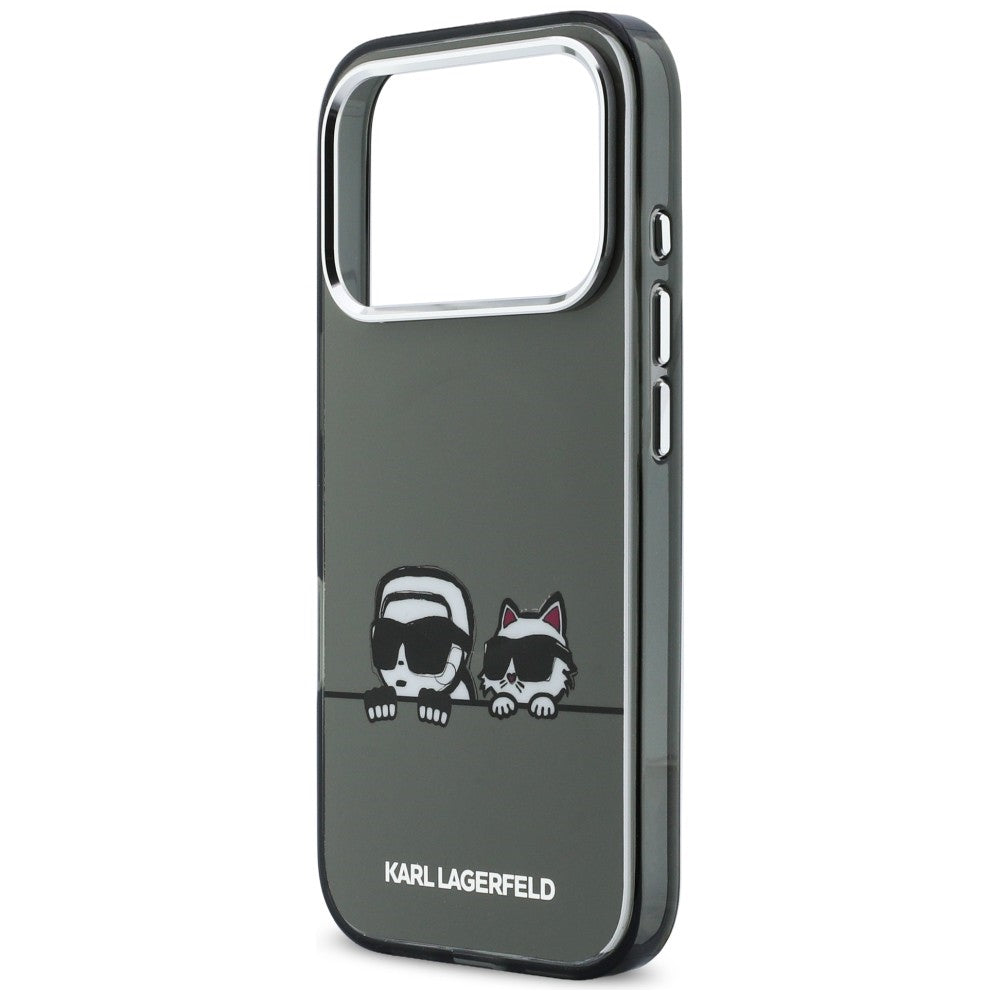 Karl Lagerfeld IML Karl & Choupette Peekaboo Logo MagSafe Case til iPhone 17 Pro Max - sort
