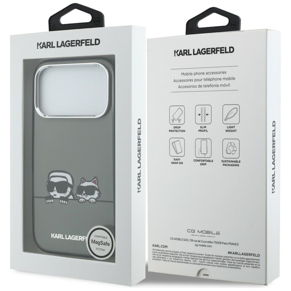Karl Lagerfeld IML Karl & Choupette Peekaboo Logo MagSafe Case til iPhone 17 Pro Max - sort