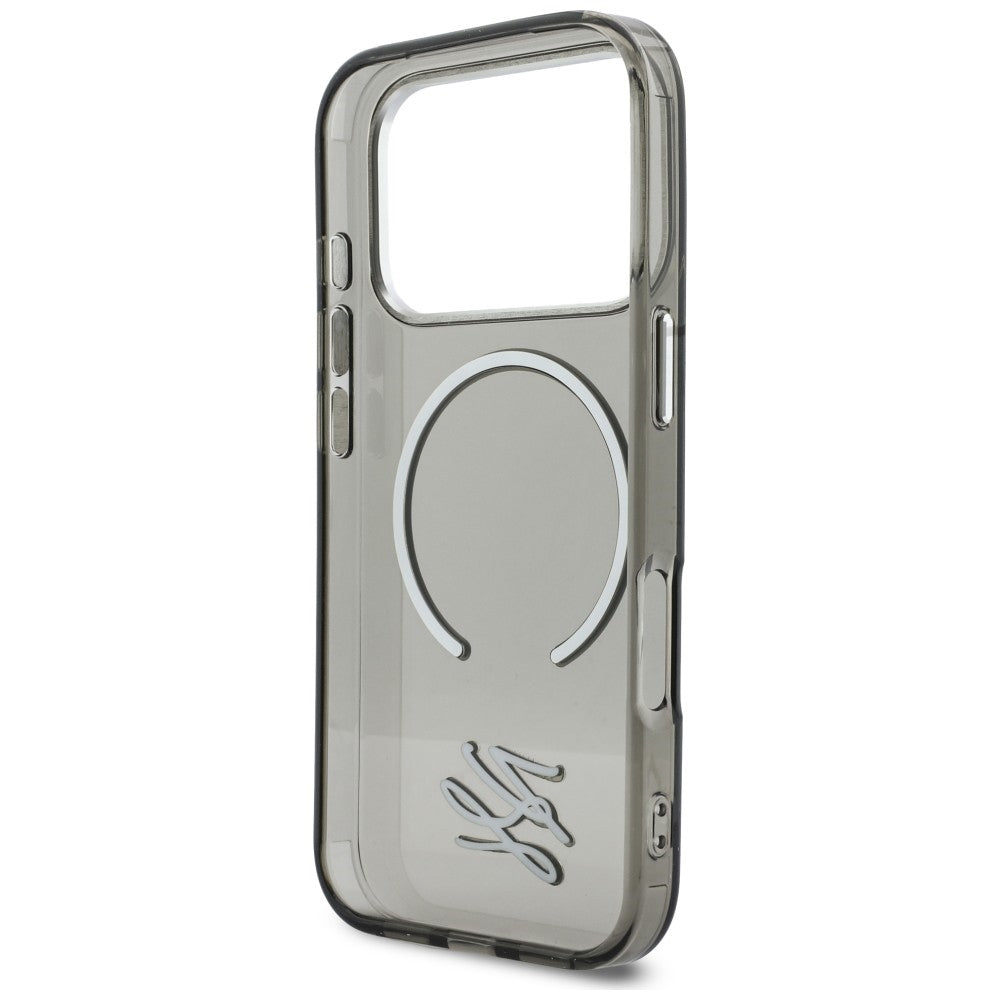 Karl Lagerfeld IML KL Script Logo MagSafe Case til iPhone 17 Pro - sort