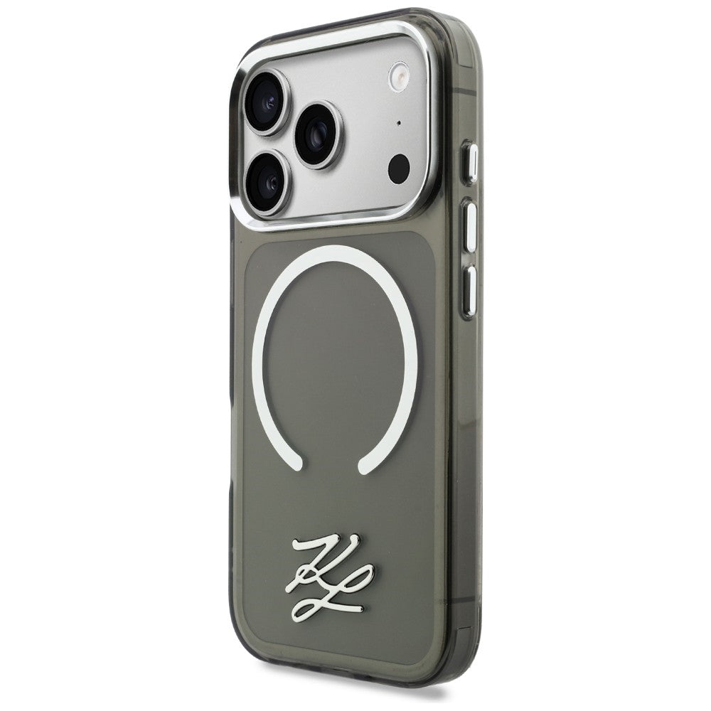 Karl Lagerfeld IML KL Script Logo MagSafe Case til iPhone 17 Pro Max - sort