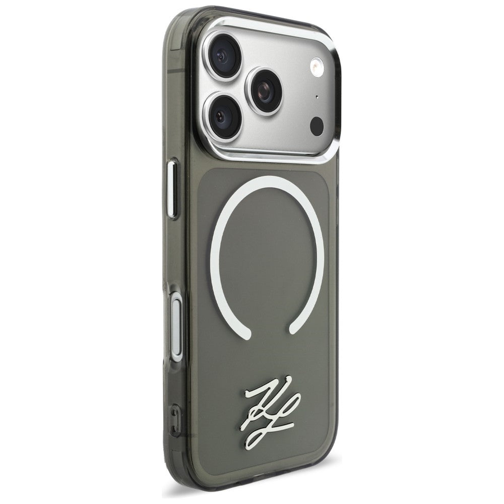 Karl Lagerfeld IML KL Script Logo MagSafe Case til iPhone 17 Pro Max - sort