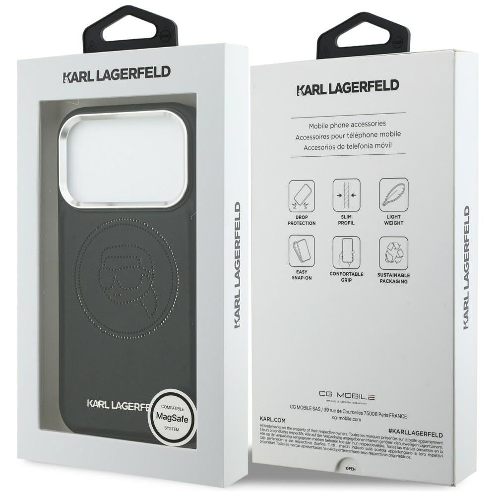 Karl Lagerfeld K Head Point Logo MagSafe Case til iPhone 17 Pro - sort