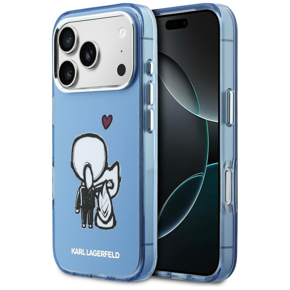 Karl Lagerfeld Karl & Choupette MagSafe bagtilhæng til iPhone 17 Pro - Blå