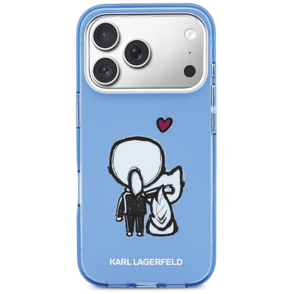 Karl Lagerfeld Karl & Choupette MagSafe bagtilhæng til iPhone 17 Pro - Blå