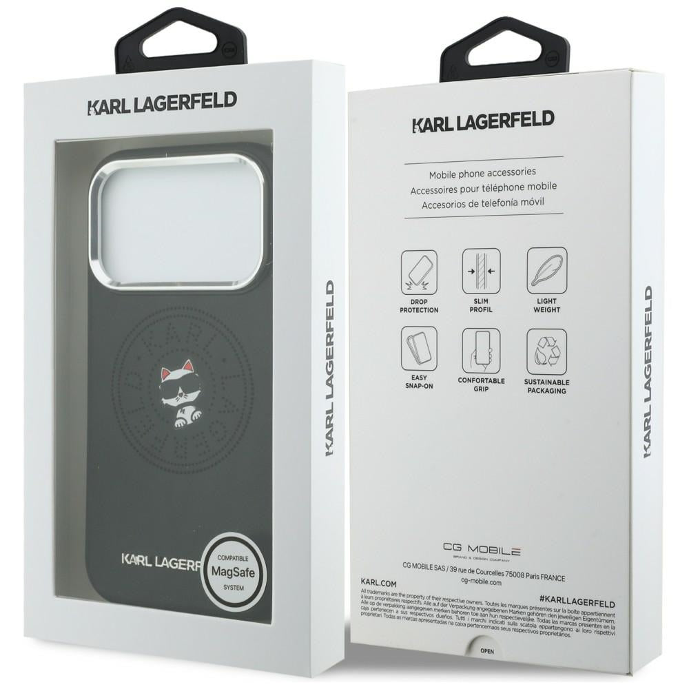 Karl Lagerfeld Point & Choupette Sketch MagSafe Case til iPhone 17 Pro Max - sort
