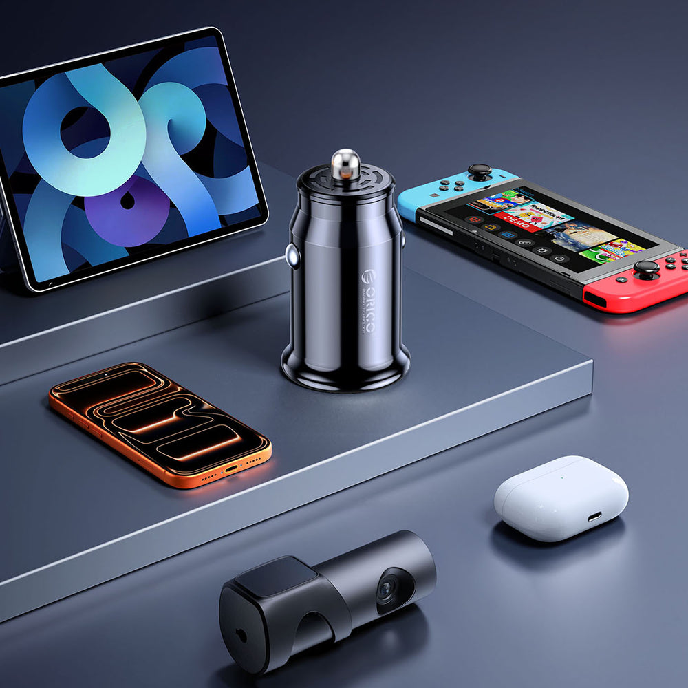 Orico PowerMini 30W USB-C + USB-A Biloplader - sort
