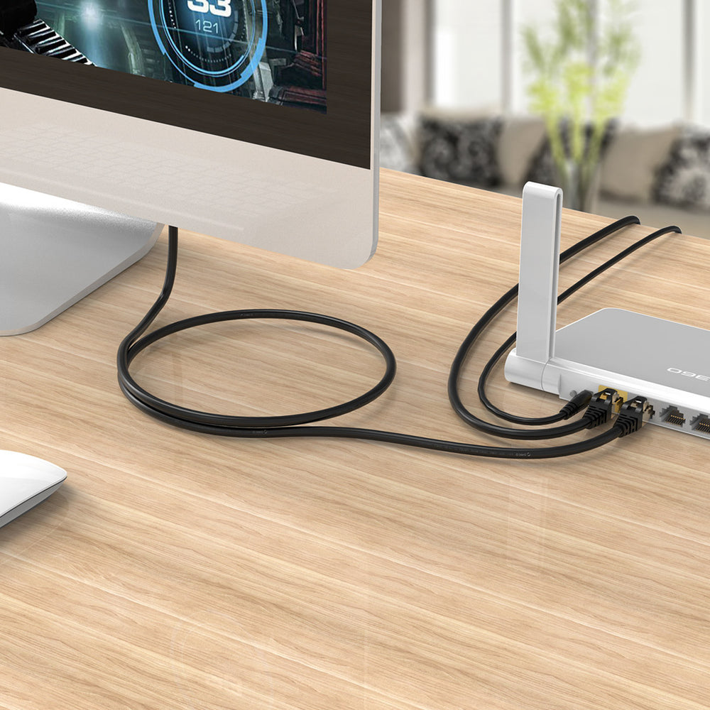 Orico PUG-C7 CAT7 10Gbps RJ45 Ethernet Network Cable Internet LAN Round 3m - Black