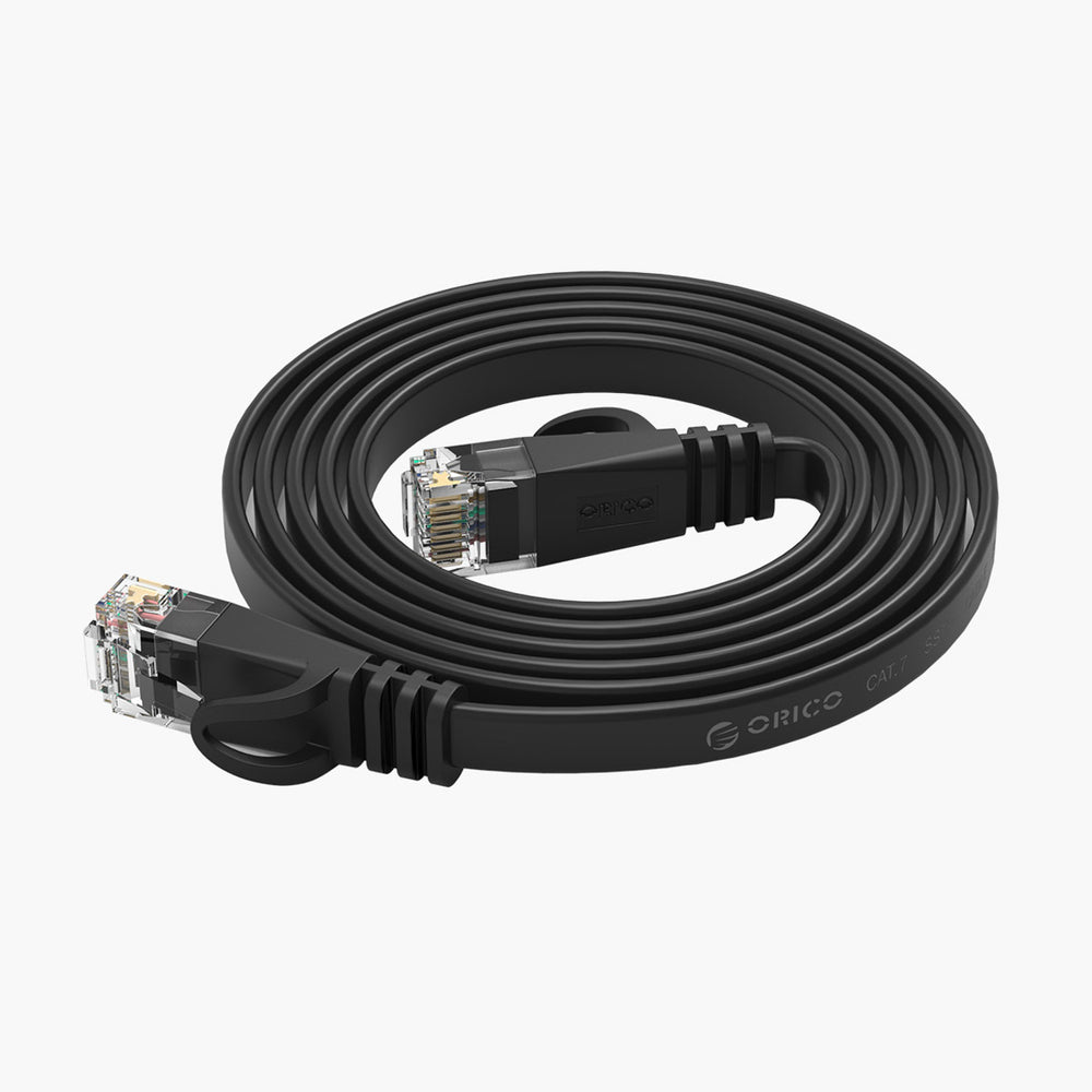 Orico PUG-C7B CAT7 10Gbps RJ45 Ethernet Network Cable Internet LAN Flat 8m - Black
