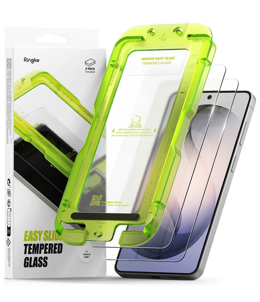 Ringke Easy Slide 2-pakke af hærdet glas til Samsung Galaxy S26+