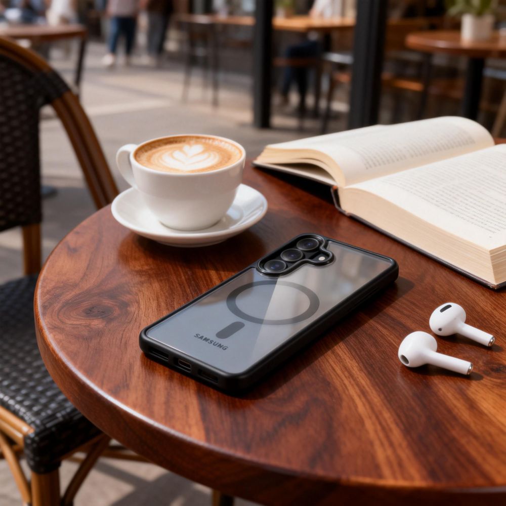 Tech-Protect Magmat MagSafe Case til Samsung Galaxy S26 - gennemsigtig sort