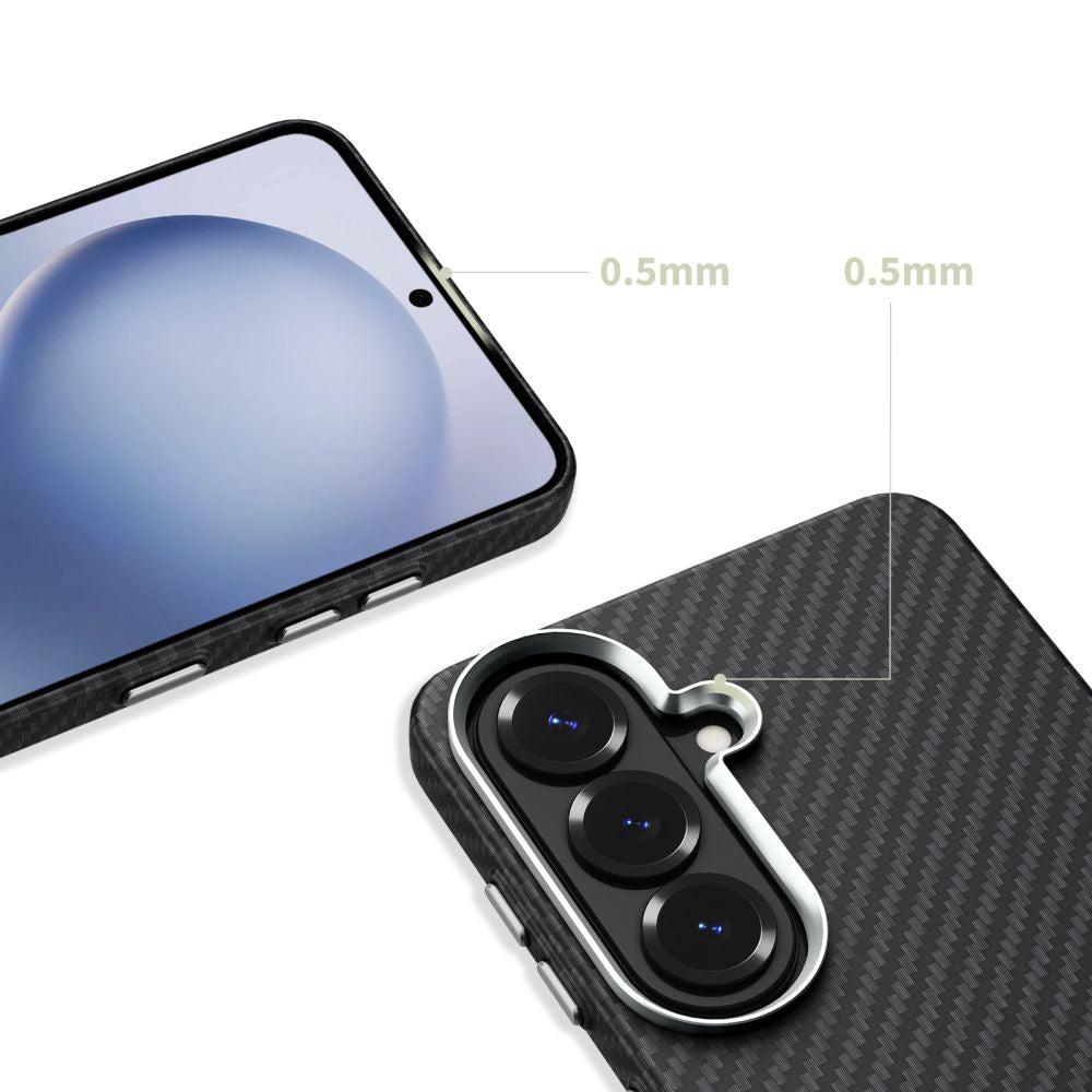 Tech-Protect Ion Carbon MagSafe Case til Samsung Galaxy S26 - sort og sølv