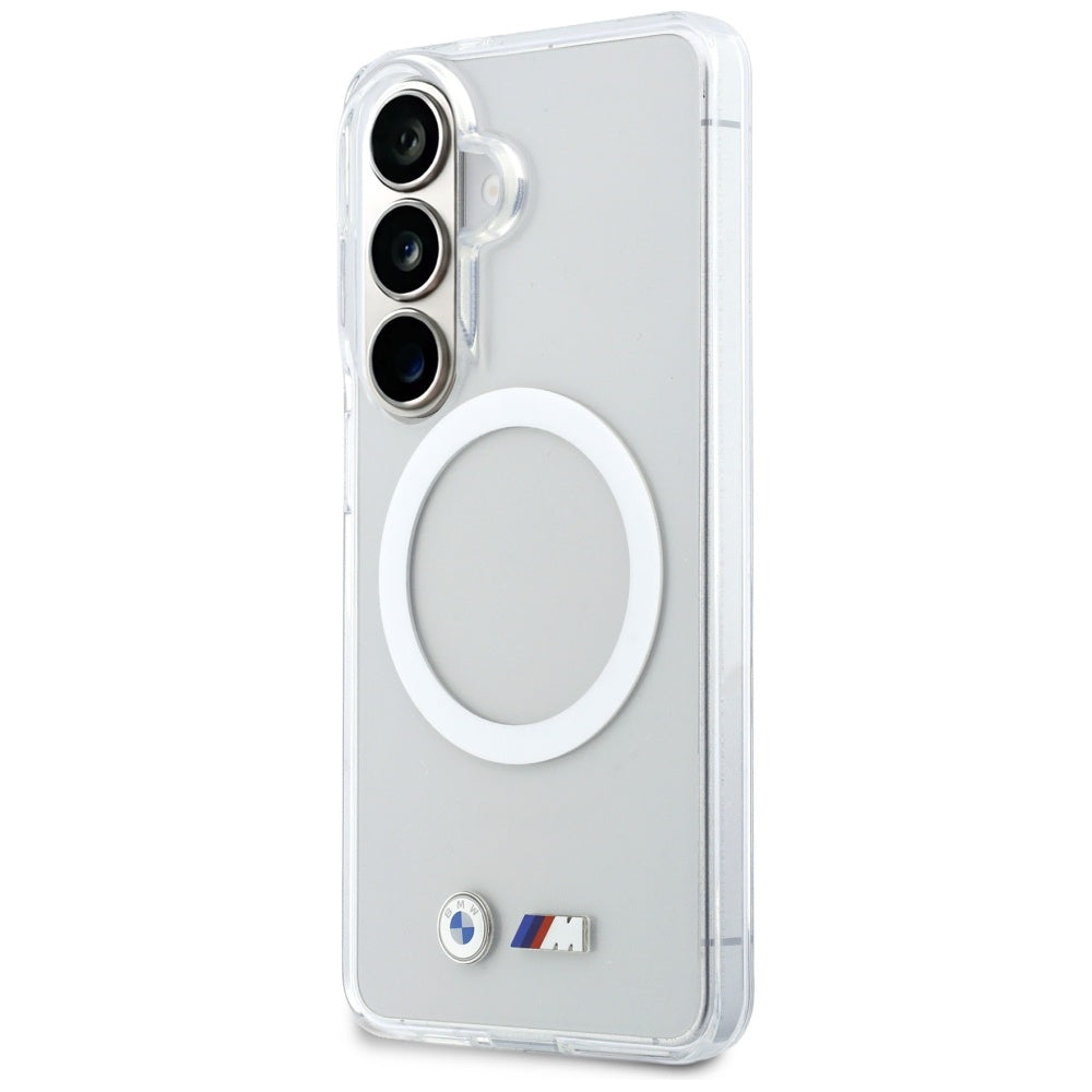 BMW IML slagsikret metal logo MagSafe Case til Samsung Galaxy S26 - Transparent
