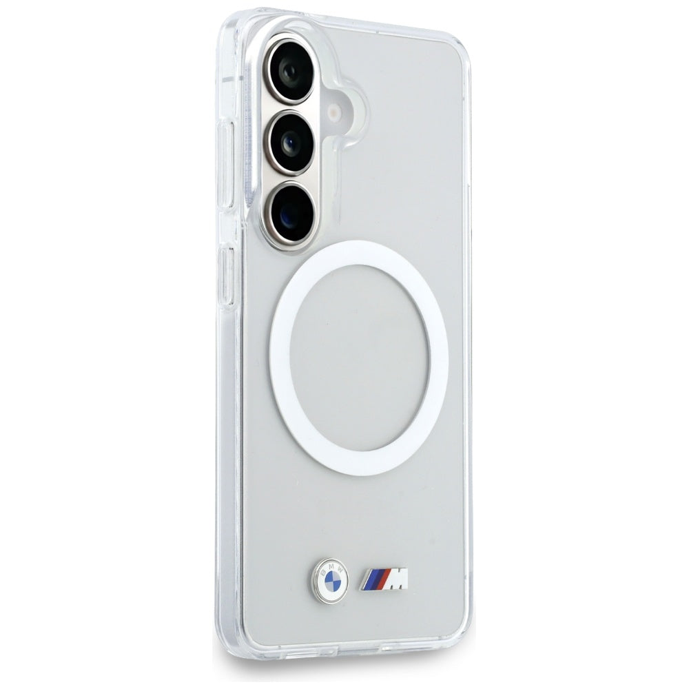 BMW IML slagsikret metal logo MagSafe Case til Samsung Galaxy S26 - Transparent