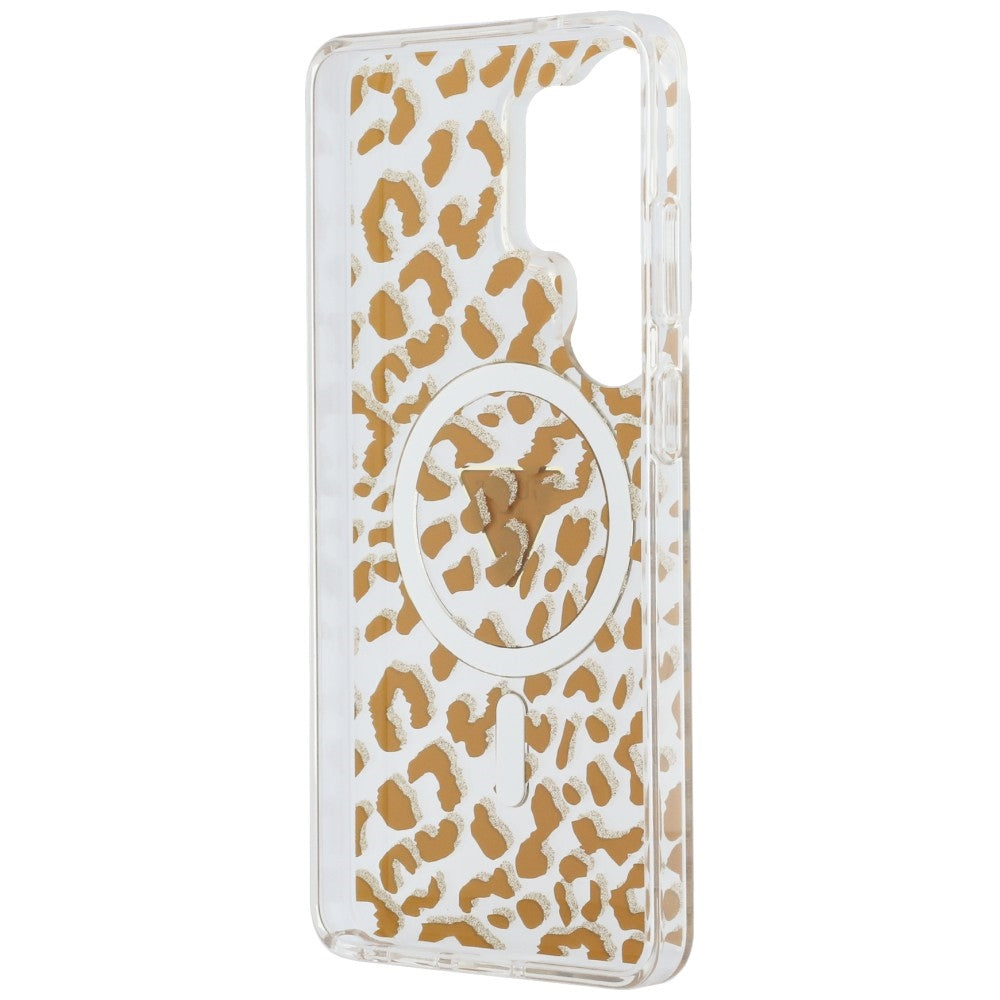 Guess IML Leopard Print Triangle MagSafe Case til Samsung Galaxy S26 Ultra - Brunt